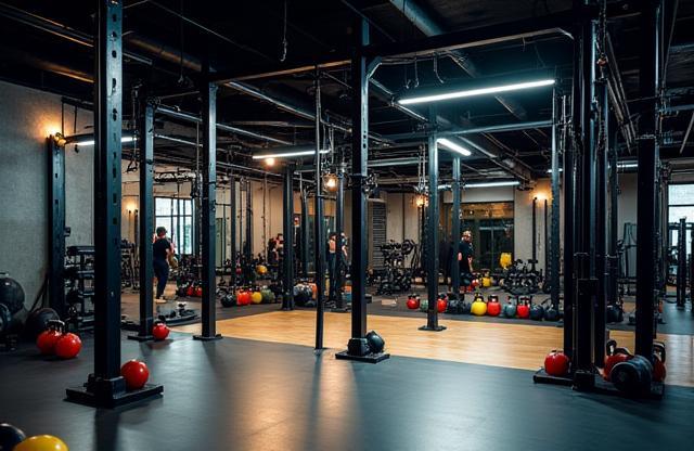 Functional training zone with rigs and equipment