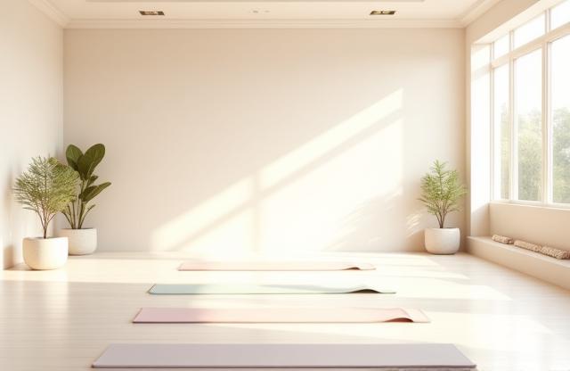 Calm and spacious yoga studio